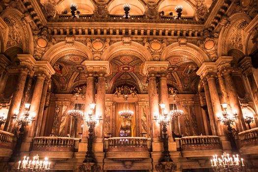 PARIS, france, DECEMBER 22 : An interior view of Opera de Paris, Palais Garnier, Paris Opera house shown on december 22, 2012 in Paris, france 