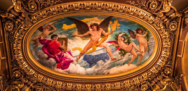 PARIS, france, DECEMBER 22 : An interior view of Opera de Paris, Palais Garnier, Paris Opera house shown on december 22, 2012 in Paris, france 