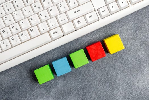 Stack of Sample Cube Rectangular Boxes On Surface Polished With Multi-Colour