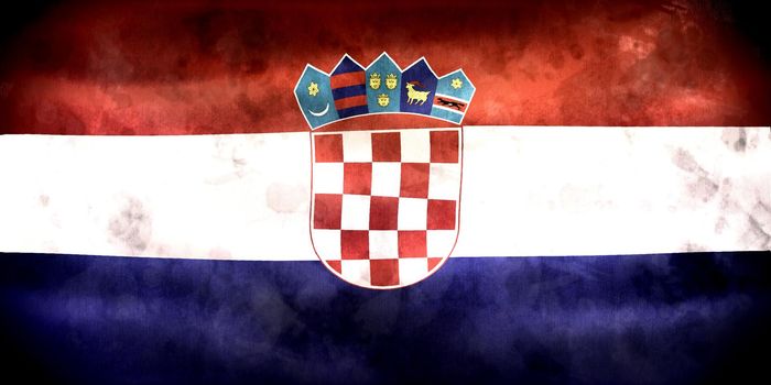 Croatia flag - realistic waving fabric flag