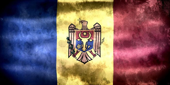 Moldova flag - realistic waving fabric flag