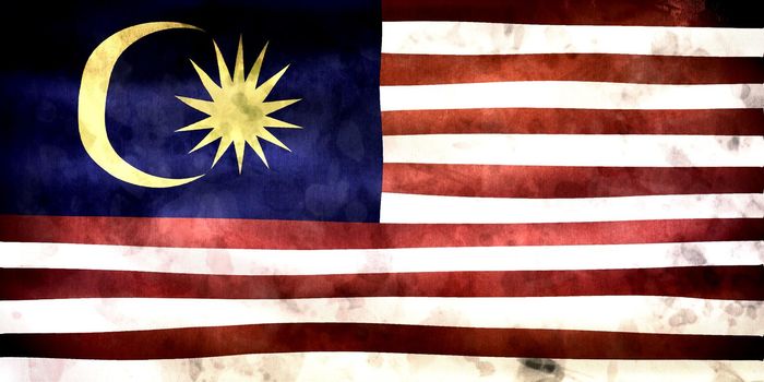 Malaysia flag - realistic waving fabric flag