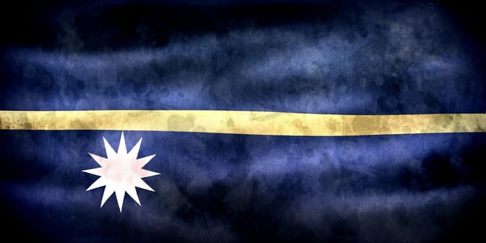 Nauru flag - realistic waving fabric flag