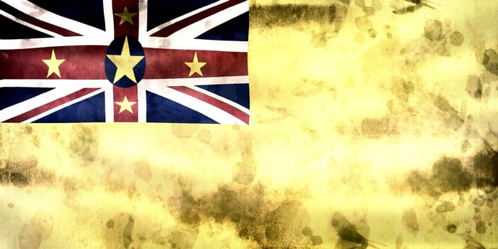 Niue flag - realistic waving fabric flag