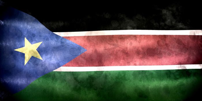 3D-Illustration of a South Sudan flag - realistic waving fabric flag.