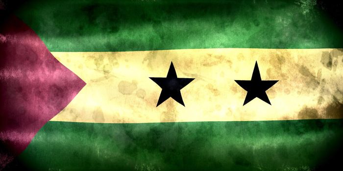 3D-Illustration of a Sao Tome and Principe flag - realistic waving fabric flag.