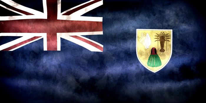 3D-Illustration of a Caicos Islands flag - realistic waving fabric flag.