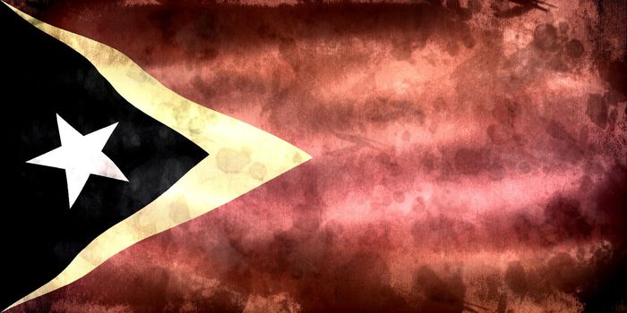 3D-Illustration of a East Timor flag - realistic waving fabric flag.