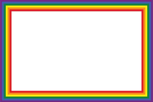 Flag LGBT icon, squared frame. Template design, vector illustration. Love wins. LGBT symbol in rainbow colors. Gay pride collection. Copy space.