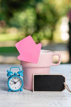 Outdoor Cafe Idea, Abstract Displaying Productivity And Time Management