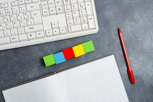 Stack of Sample Cube Rectangular Boxes On Surface Polished With Multi-Colour