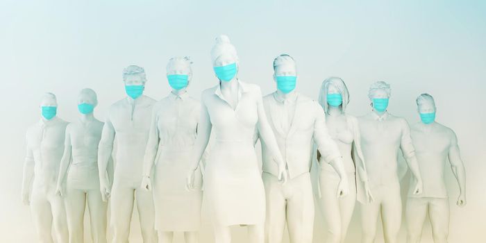 Medical Staff Wearing Face Mask in Global Epidemic