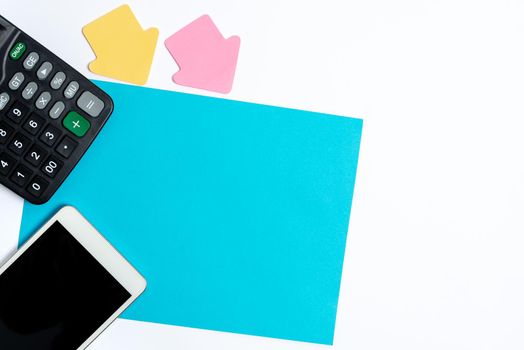 Display of Different Color Sticker Notes Arranged On Flat Lay Background