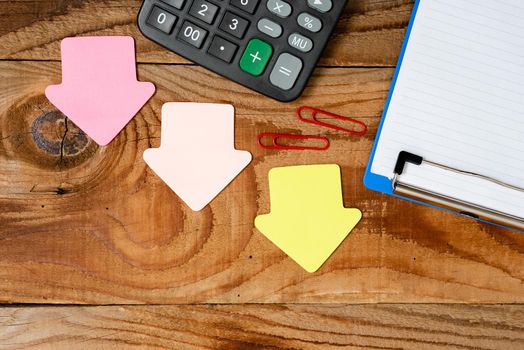 Display of Different Color Sticker Notes Arranged On Flat Lay Background