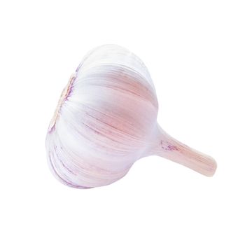 Garlic raw vegetable isolated on a white background.