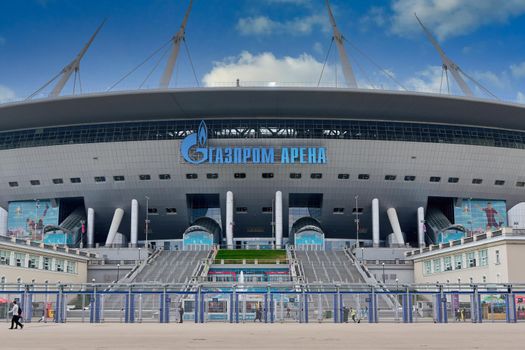 Saint Petersburg, Russia - June 12, 2021: Zenit Stadium during the Euro 2020 Championship in St. Petersburg