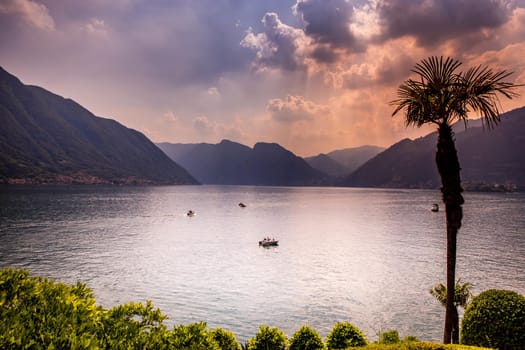 wiew of lake Como, near Bellagio, piedmonte, italy