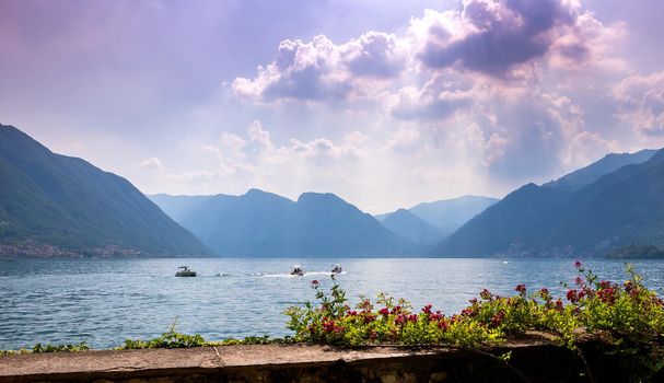 wiew of lake Como, near Bellagio, piedmonte, italy