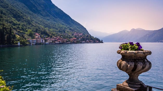 wiew of lake Como, near Bellagio, piedmonte, italy