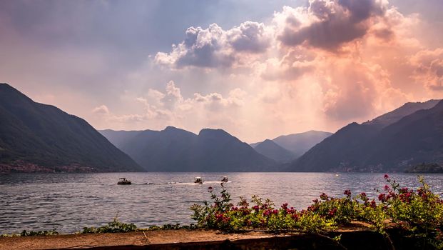 wiew of lake Como, near Bellagio, piedmonte, italy