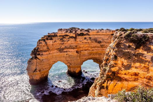 Beach and cliffs of Marinha, in Lagoa, Algarve, Portugal