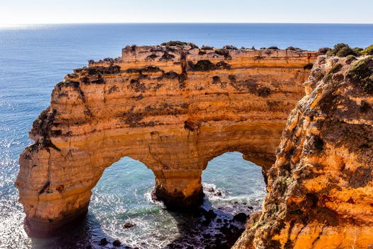 Beach and cliffs of Marinha, in Lagoa, Algarve, Portugal