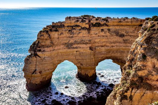 Beach and cliffs of Marinha, in Lagoa, Algarve, Portugal