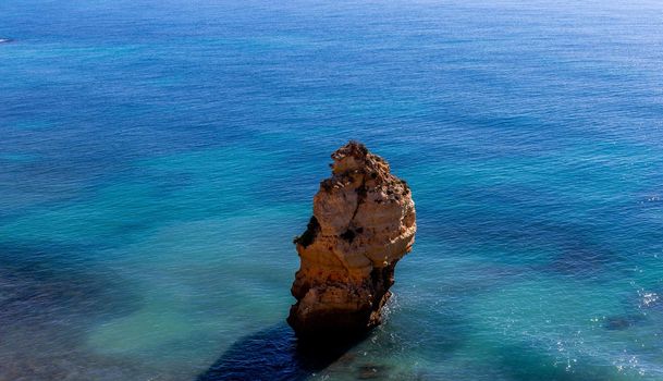 Beach and cliffs of Marinha, in Lagoa, Algarve, Portugal