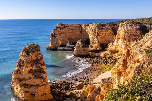 Beach and cliffs of Marinha, in Lagoa, Algarve, Portugal