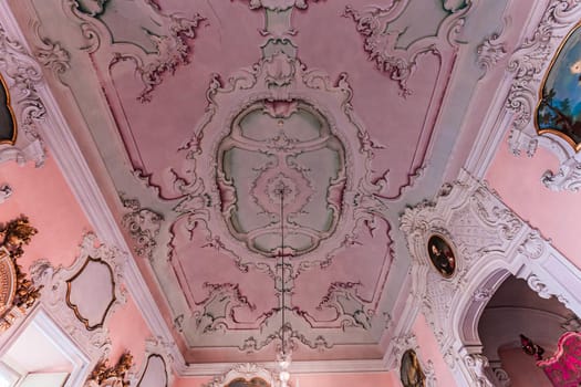 STRESA, ITALY, MAY 28, 2019 : interiors of palazzo Borromeo, isola bella, lake maggiore, may 28, 2019, in Stresa, italy