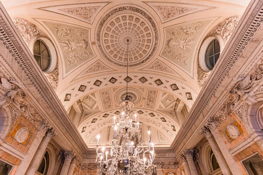 STRESA, ITALY, MAY 28, 2019 : interiors of palazzo Borromeo, isola bella, lake maggiore, may 28, 2019, in Stresa, italy