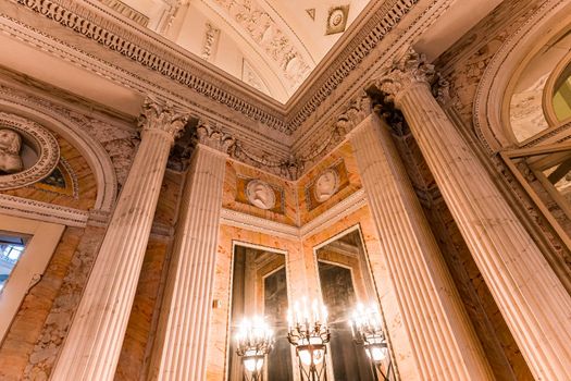 STRESA, ITALY, MAY 28, 2019 : interiors of palazzo Borromeo, isola bella, lake maggiore, may 28, 2019, in Stresa, italy