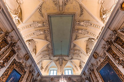 STRESA, ITALY, MAY 28, 2019 : interiors of palazzo Borromeo, isola bella, lake maggiore, may 28, 2019, in Stresa, italy