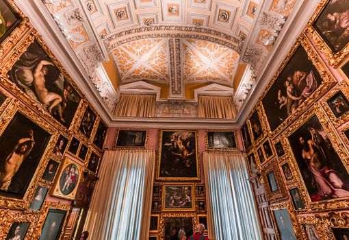 STRESA, ITALY, MAY 28, 2019 : interiors of palazzo Borromeo, isola bella, lake maggiore, may 28, 2019, in Stresa, italy