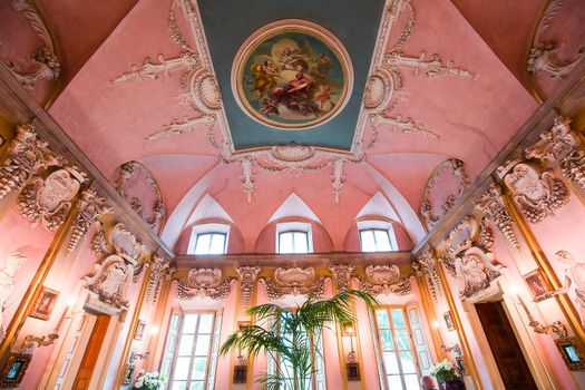 STRESA, ITALY, MAY 28, 2019 : interiors of palazzo Borromeo, isola bella, lake maggiore, may 28, 2019, in Stresa, italy