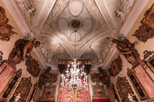 STRESA, ITALY, MAY 28, 2019 : interiors of palazzo Borromeo, isola bella, lake maggiore, may 28, 2019, in Stresa, italy