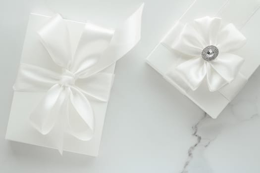 Romantic celebration, lifestyle and holiday present concept - Luxury wedding gifts on marble