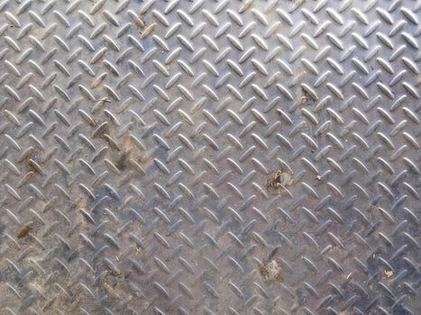 Old diamond iron plate texture background.