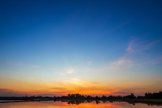 blue dramatic sunset sky texture background.