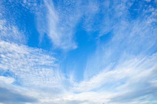 blue sky background texture with white clouds.