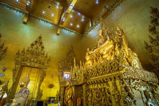 Golden chapel temple of Wat Pak Nam (Joe Low) is a Buddhist temple in the historic centre and is a Buddhist temple is a major tourist attraction in Chachoengsao Province, Thailand.