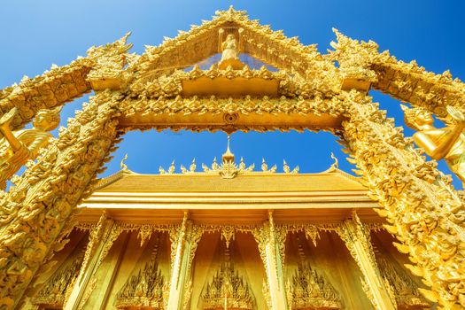 Golden chapel temple of Wat Pak Nam (Joe Low) is a Buddhist temple in the historic centre and is a Buddhist temple is a major tourist attraction in Chachoengsao Province, Thailand.