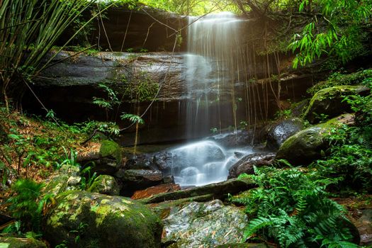 Sai Fon (SAIFON) Waterfall in Tropical Rainforest Landscape at Phuhinrongkla National Park Nakhon Thai District in Phitsanulok, Thailand.