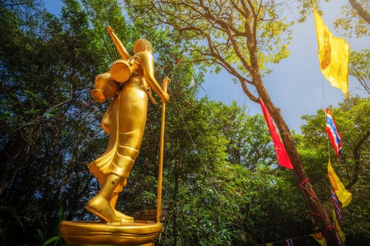 Buddha statue beautiful at sunset is a Buddhist temple in Khitchakut mountain It is a major tourist attraction Chanthaburi, Thailand