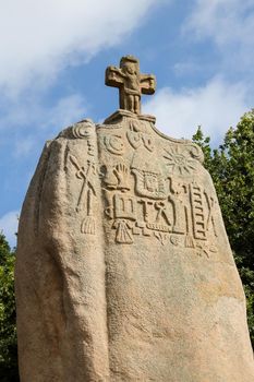 Menhir of Saint-Uzec in Pleumeur-Bodou, Brittany, France