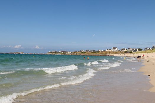 Coastal beaches in Plouescat, Brittany, France