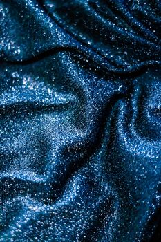 Luxe glowing texture, night club branding and New Years party concept - Blue holiday sparkling glitter abstract background, luxury shiny fabric material for glamour design and festive invitation