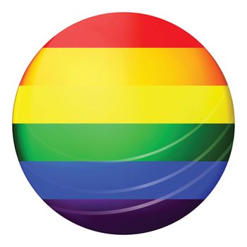 Glass light ball with flag of LGBT. Round sphere, template icon. Glossy realistic ball, 3D abstract vector illustration.Love wins. LGBT symbol sticker in rainbow colors. Gay pride collection.