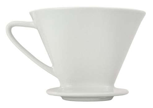 White Porcelain Coffee Filter Cone, Or Dripper, For Brewed Pour-Over Coffee
