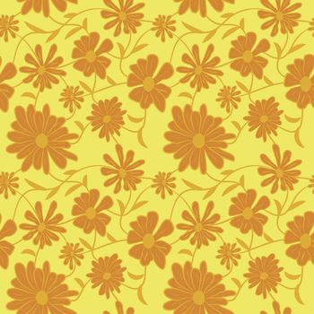 Floral pattern with abstract flowers. Ethnic endless background with ornamental decorative elements with traditional ethnic motives, tribal geometric figures. Print for wrapping, background.  Use for wallpaper, pattern fills, web page background